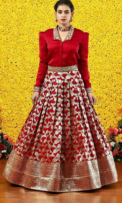 Designers can recreate and drape saree fabrics in a way that will resemble a gown.