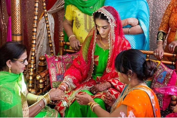 Punjab has a pre-wedding ritual similar to Mameru, called the chura ceremony.
