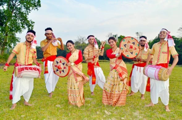 In Assamese weddings, biya naam songs are sung during different ceremonies.
